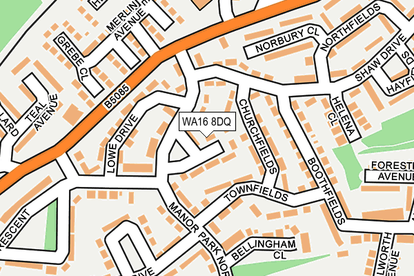 WA16 8DQ map - OS OpenMap – Local (Ordnance Survey) WA16 8DQ map - OS OpenMap – Local (Ordnance Survey)