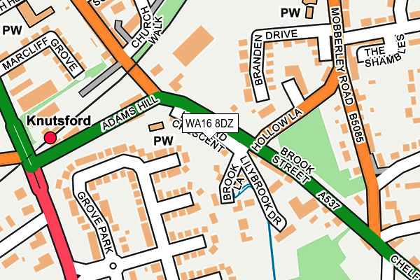WA16 8DZ map - OS OpenMap – Local (Ordnance Survey) WA16 8DZ map - OS OpenMap – Local (Ordnance Survey)