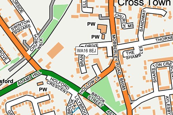 WA16 8EJ map - OS OpenMap – Local (Ordnance Survey) WA16 8EJ map - OS OpenMap – Local (Ordnance Survey)