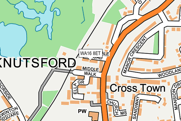 WA16 8ET map - OS OpenMap – Local (Ordnance Survey) WA16 8ET map - OS OpenMap – Local (Ordnance Survey)