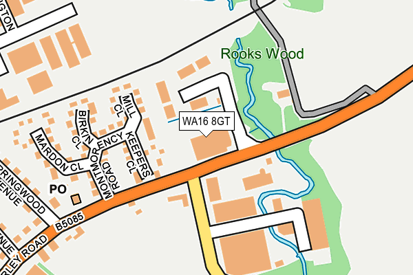 WA16 8GT map - OS OpenMap – Local (Ordnance Survey) WA16 8GT map - OS OpenMap – Local (Ordnance Survey)