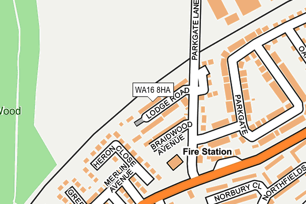 WA16 8HA map - OS OpenMap – Local (Ordnance Survey) WA16 8HA map - OS OpenMap – Local (Ordnance Survey)