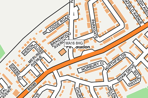 WA16 8HG map - OS OpenMap – Local (Ordnance Survey) WA16 8HG map - OS OpenMap – Local (Ordnance Survey)