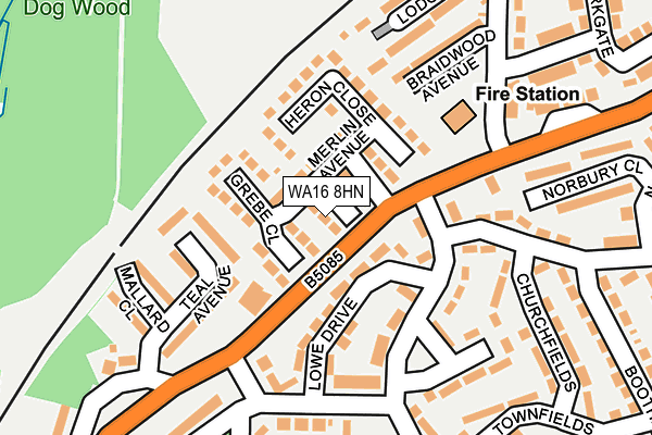 WA16 8HN map - OS OpenMap – Local (Ordnance Survey) WA16 8HN map - OS OpenMap – Local (Ordnance Survey)