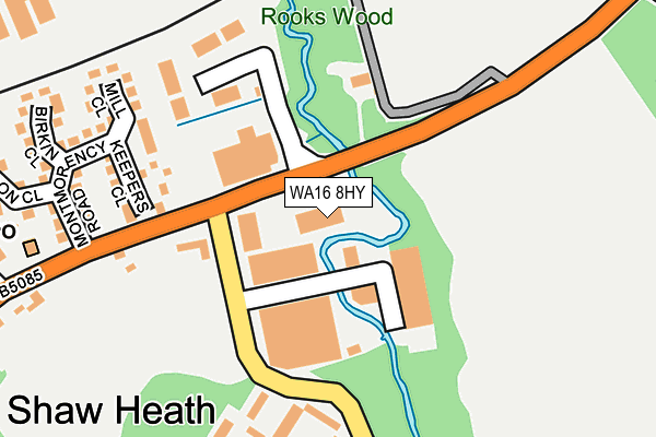 WA16 8HY map - OS OpenMap – Local (Ordnance Survey) WA16 8HY map - OS OpenMap – Local (Ordnance Survey)