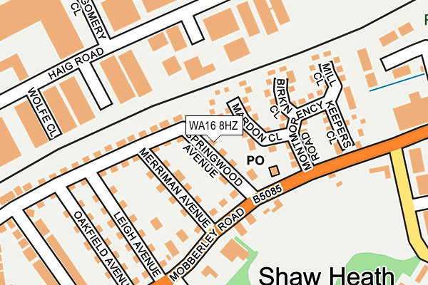 WA16 8HZ map - OS OpenMap – Local (Ordnance Survey) WA16 8HZ map - OS OpenMap – Local (Ordnance Survey)