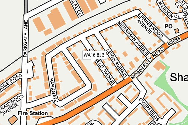 WA16 8JB map - OS OpenMap – Local (Ordnance Survey) WA16 8JB map - OS OpenMap – Local (Ordnance Survey)