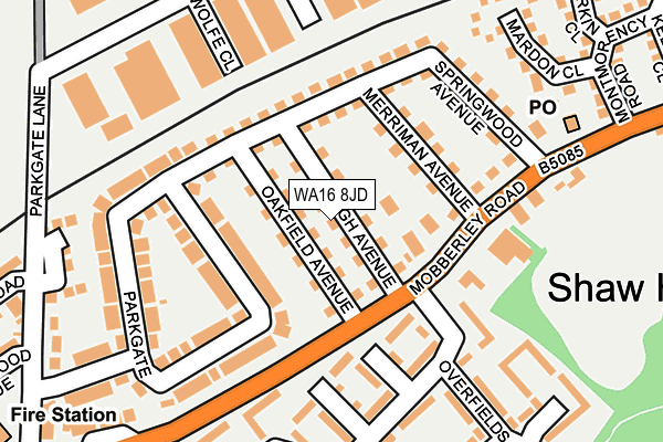 WA16 8JD map - OS OpenMap – Local (Ordnance Survey) WA16 8JD map - OS OpenMap – Local (Ordnance Survey)