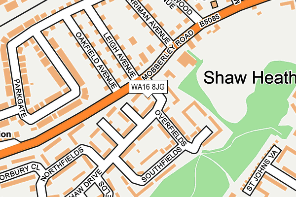 WA16 8JG map - OS OpenMap – Local (Ordnance Survey) WA16 8JG map - OS OpenMap – Local (Ordnance Survey)