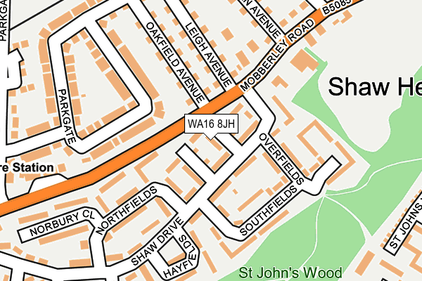 WA16 8JH map - OS OpenMap – Local (Ordnance Survey) WA16 8JH map - OS OpenMap – Local (Ordnance Survey)