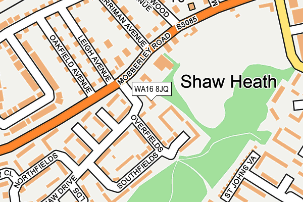 WA16 8JQ map - OS OpenMap – Local (Ordnance Survey) WA16 8JQ map - OS OpenMap – Local (Ordnance Survey)