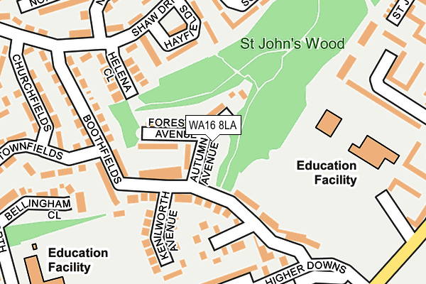 WA16 8LA map - OS OpenMap – Local (Ordnance Survey) WA16 8LA map - OS OpenMap – Local (Ordnance Survey)