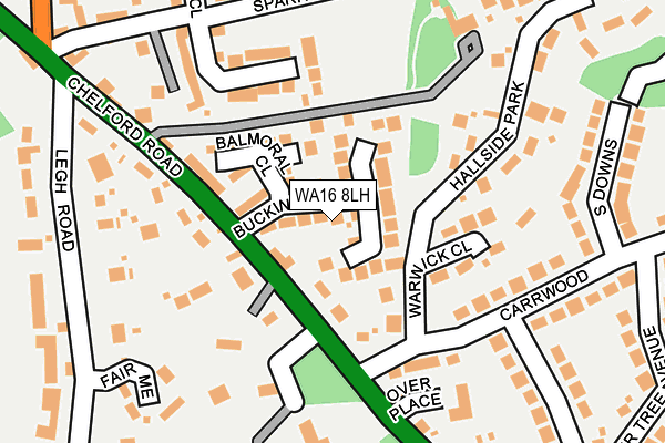 WA16 8LH map - OS OpenMap – Local (Ordnance Survey) WA16 8LH map - OS OpenMap – Local (Ordnance Survey)