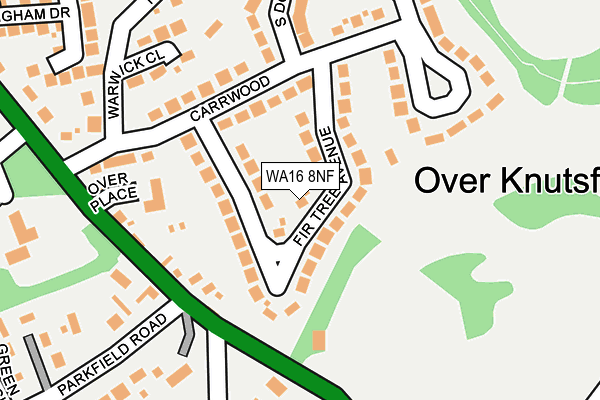 WA16 8NF map - OS OpenMap – Local (Ordnance Survey)