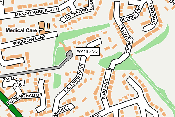 WA16 8NQ map - OS OpenMap – Local (Ordnance Survey) WA16 8NQ map - OS OpenMap – Local (Ordnance Survey)