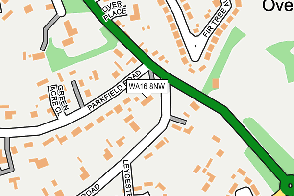 WA16 8NW map - OS OpenMap – Local (Ordnance Survey) WA16 8NW map - OS OpenMap – Local (Ordnance Survey)