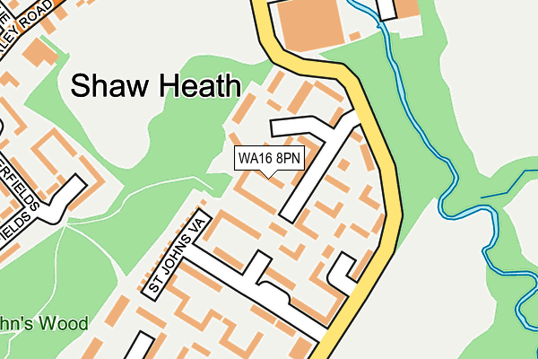 WA16 8PN map - OS OpenMap – Local (Ordnance Survey) WA16 8PN map - OS OpenMap – Local (Ordnance Survey)