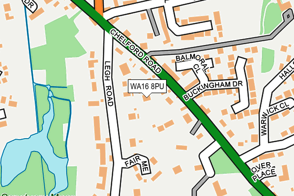 WA16 8PU map - OS OpenMap – Local (Ordnance Survey) WA16 8PU map - OS OpenMap – Local (Ordnance Survey)