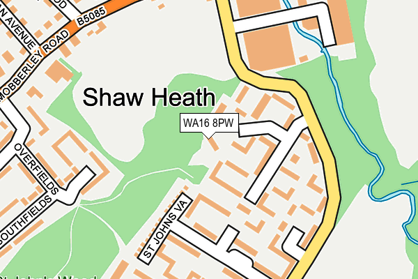 WA16 8PW map - OS OpenMap – Local (Ordnance Survey) WA16 8PW map - OS OpenMap – Local (Ordnance Survey)
