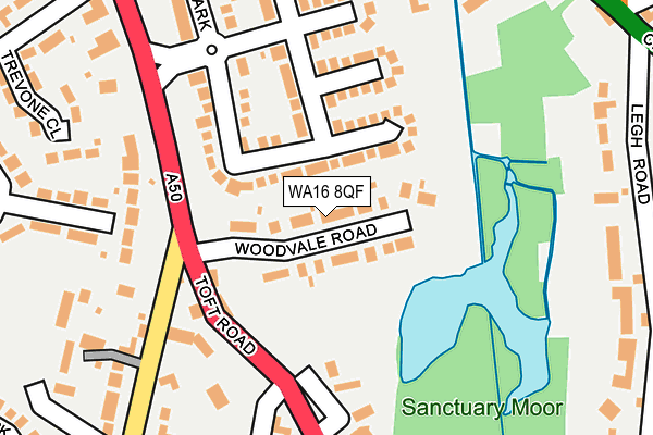 WA16 8QF map - OS OpenMap – Local (Ordnance Survey) WA16 8QF map - OS OpenMap – Local (Ordnance Survey)