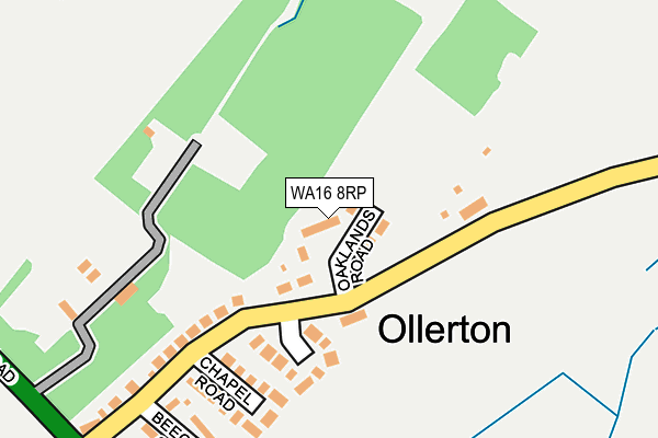 WA16 8RP map - OS OpenMap – Local (Ordnance Survey)