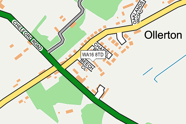 WA16 8TD map - OS OpenMap – Local (Ordnance Survey) WA16 8TD map - OS OpenMap – Local (Ordnance Survey)