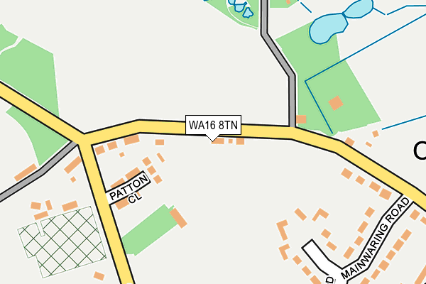 WA16 8TN map - OS OpenMap – Local (Ordnance Survey) WA16 8TN map - OS OpenMap – Local (Ordnance Survey)