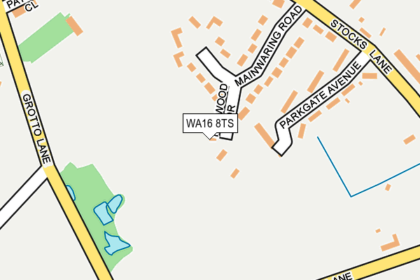 WA16 8TS map - OS OpenMap – Local (Ordnance Survey) WA16 8TS map - OS OpenMap – Local (Ordnance Survey)