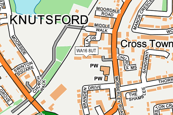 WA16 8UT map - OS OpenMap – Local (Ordnance Survey) WA16 8UT map - OS OpenMap – Local (Ordnance Survey)