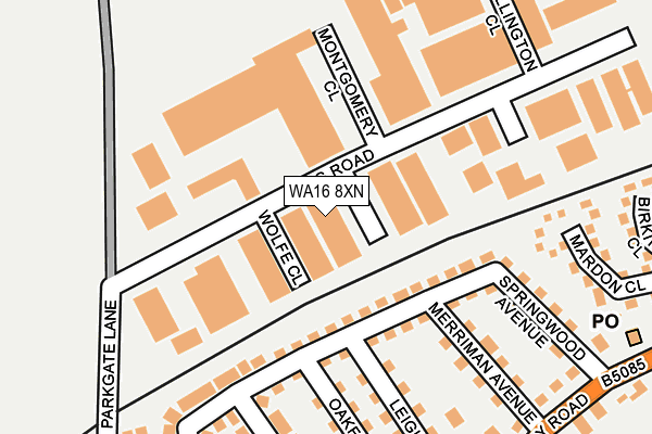 WA16 8XN map - OS OpenMap – Local (Ordnance Survey) WA16 8XN map - OS OpenMap – Local (Ordnance Survey)