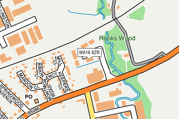 WA16 8ZR map - OS OpenMap – Local (Ordnance Survey) WA16 8ZR map - OS OpenMap – Local (Ordnance Survey)