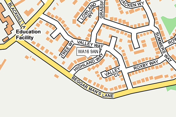WA16 9AN map - OS OpenMap – Local (Ordnance Survey) WA16 9AN map - OS OpenMap – Local (Ordnance Survey)