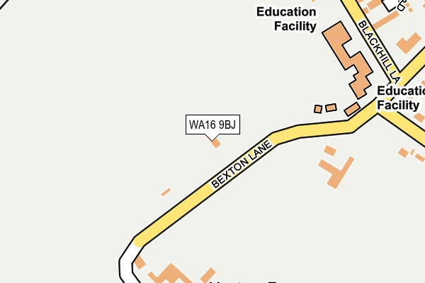 WA16 9BJ map - OS OpenMap – Local (Ordnance Survey) WA16 9BJ map - OS OpenMap – Local (Ordnance Survey)