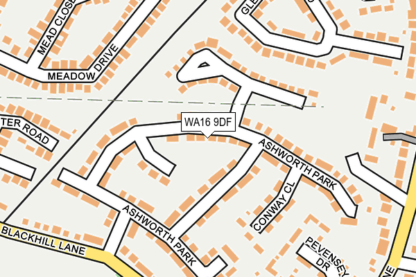 WA16 9DF map - OS OpenMap – Local (Ordnance Survey) WA16 9DF map - OS OpenMap – Local (Ordnance Survey)