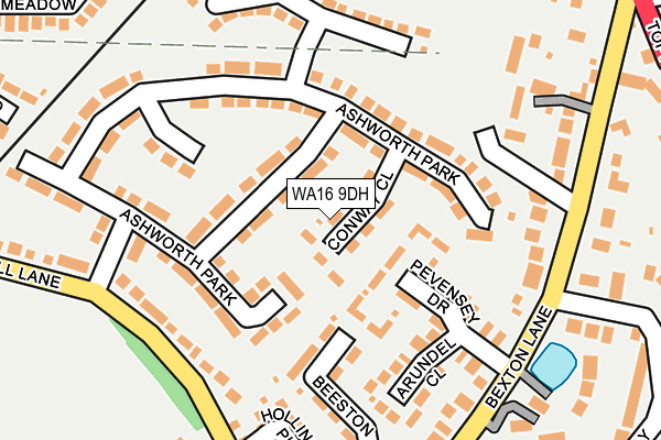 WA16 9DH map - OS OpenMap – Local (Ordnance Survey) WA16 9DH map - OS OpenMap – Local (Ordnance Survey)