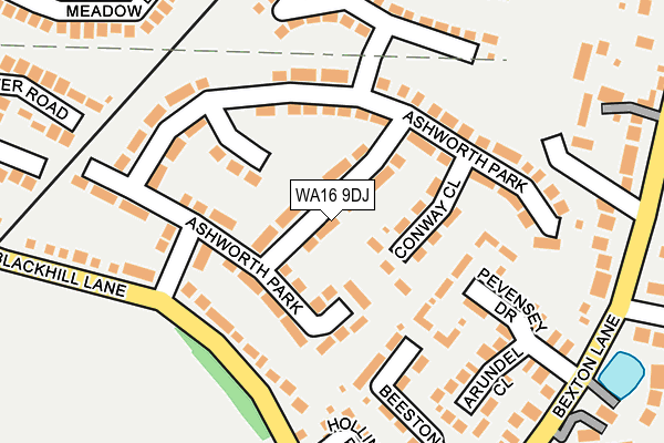WA16 9DJ map - OS OpenMap – Local (Ordnance Survey) WA16 9DJ map - OS OpenMap – Local (Ordnance Survey)