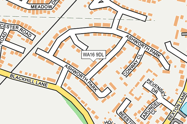 WA16 9DL map - OS OpenMap – Local (Ordnance Survey) WA16 9DL map - OS OpenMap – Local (Ordnance Survey)