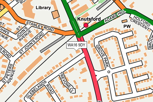 WA16 9DY map - OS OpenMap – Local (Ordnance Survey) WA16 9DY map - OS OpenMap – Local (Ordnance Survey)
