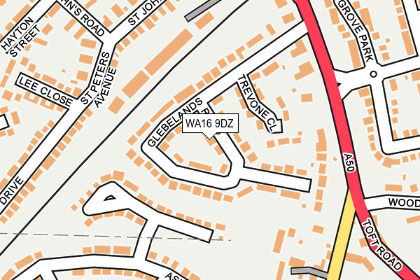 WA16 9DZ map - OS OpenMap – Local (Ordnance Survey) WA16 9DZ map - OS OpenMap – Local (Ordnance Survey)