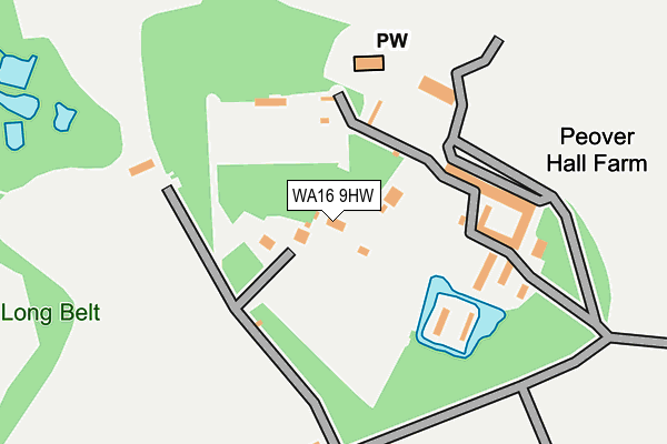 WA16 9HW map - OS OpenMap – Local (Ordnance Survey) WA16 9HW map - OS OpenMap – Local (Ordnance Survey)