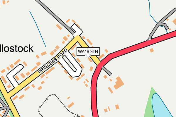 WA16 9LN map - OS OpenMap – Local (Ordnance Survey) WA16 9LN map - OS OpenMap – Local (Ordnance Survey)