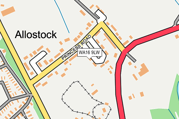 WA16 9LW map - OS OpenMap – Local (Ordnance Survey) WA16 9LW map - OS OpenMap – Local (Ordnance Survey)