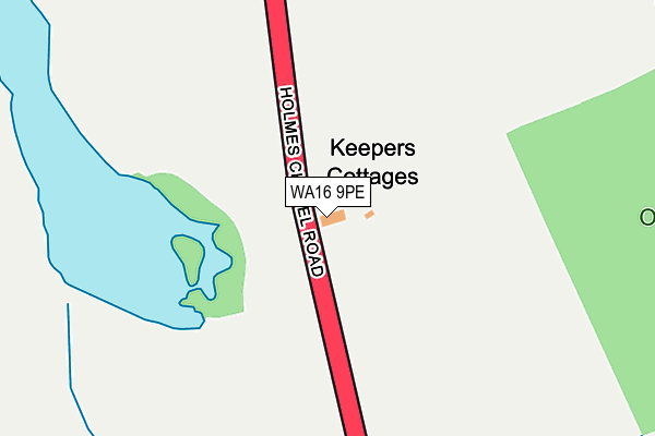 WA16 9PE map - OS OpenMap – Local (Ordnance Survey) WA16 9PE map - OS OpenMap – Local (Ordnance Survey)