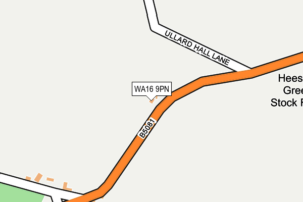 WA16 9PN map - OS OpenMap – Local (Ordnance Survey) WA16 9PN map - OS OpenMap – Local (Ordnance Survey)