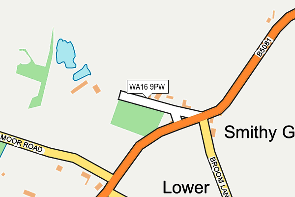 WA16 9PW map - OS OpenMap – Local (Ordnance Survey) WA16 9PW map - OS OpenMap – Local (Ordnance Survey)