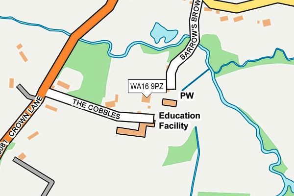 WA16 9PZ map - OS OpenMap – Local (Ordnance Survey) WA16 9PZ map - OS OpenMap – Local (Ordnance Survey)