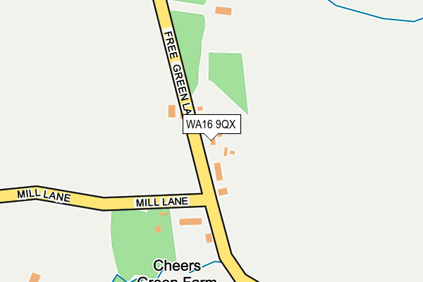 WA16 9QX map - OS OpenMap – Local (Ordnance Survey) WA16 9QX map - OS OpenMap – Local (Ordnance Survey)