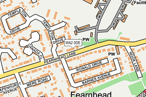 WA2 0DE map - OS OpenMap – Local (Ordnance Survey) WA2 0DE map - OS OpenMap – Local (Ordnance Survey)