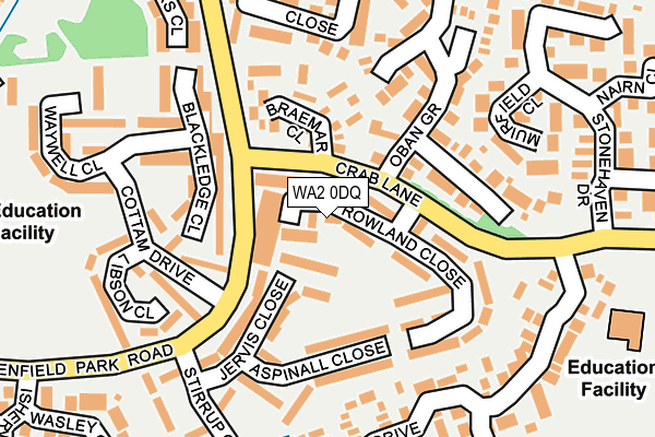 WA2 0DQ map - OS OpenMap – Local (Ordnance Survey) WA2 0DQ map - OS OpenMap – Local (Ordnance Survey)