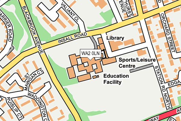 WA2 0LN map - OS OpenMap – Local (Ordnance Survey)